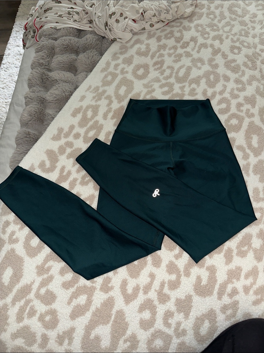 ALO Yoga Teal High-Waist Leggings with Auto Logo